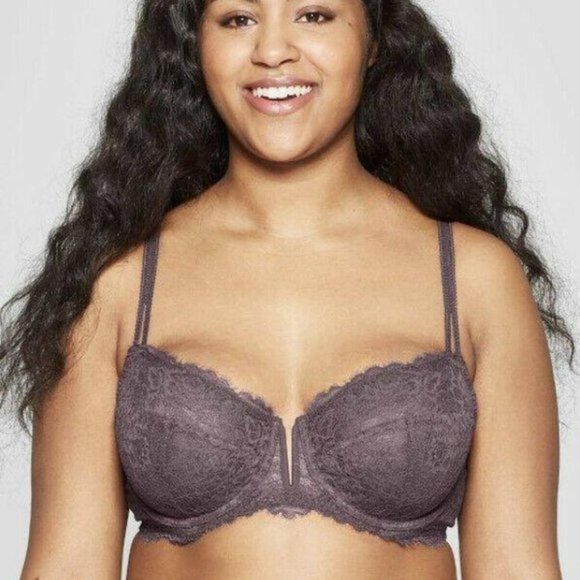Auden Other - UNLINED BALCONETTE BRA BURGUNDY 34DDD